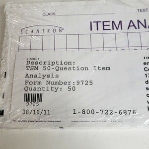 Scantron TSM 50 Question Item Analysis Form 9725 50 Sheets